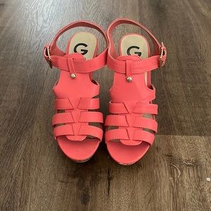 Coral Guess Wedges